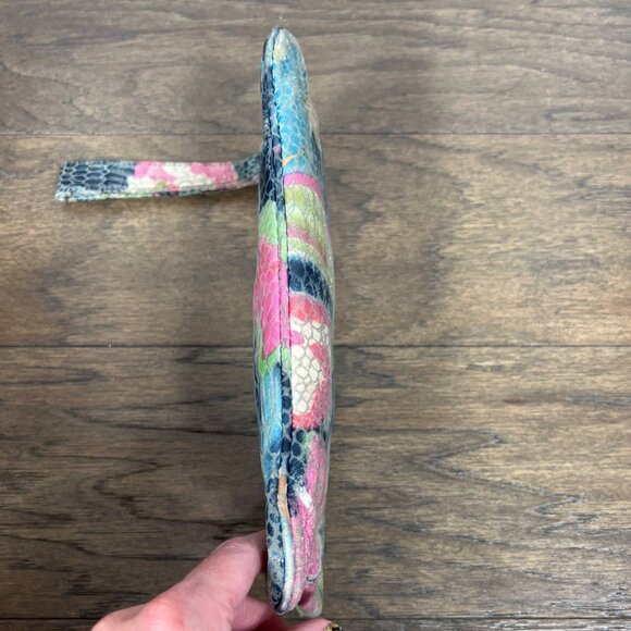 HOBO Zoe Floral Snakeskin Print Embossed Wristlet Multicolor - Picture 6 of 6